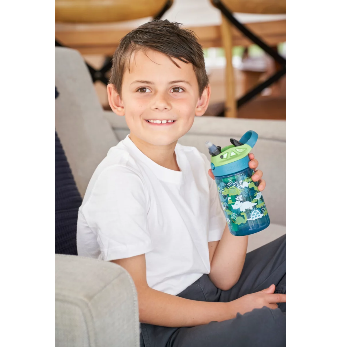 Contigo Easy Clean AUTOSPOUT™ Kids Water Bottle, 420 ml (Dino Body)